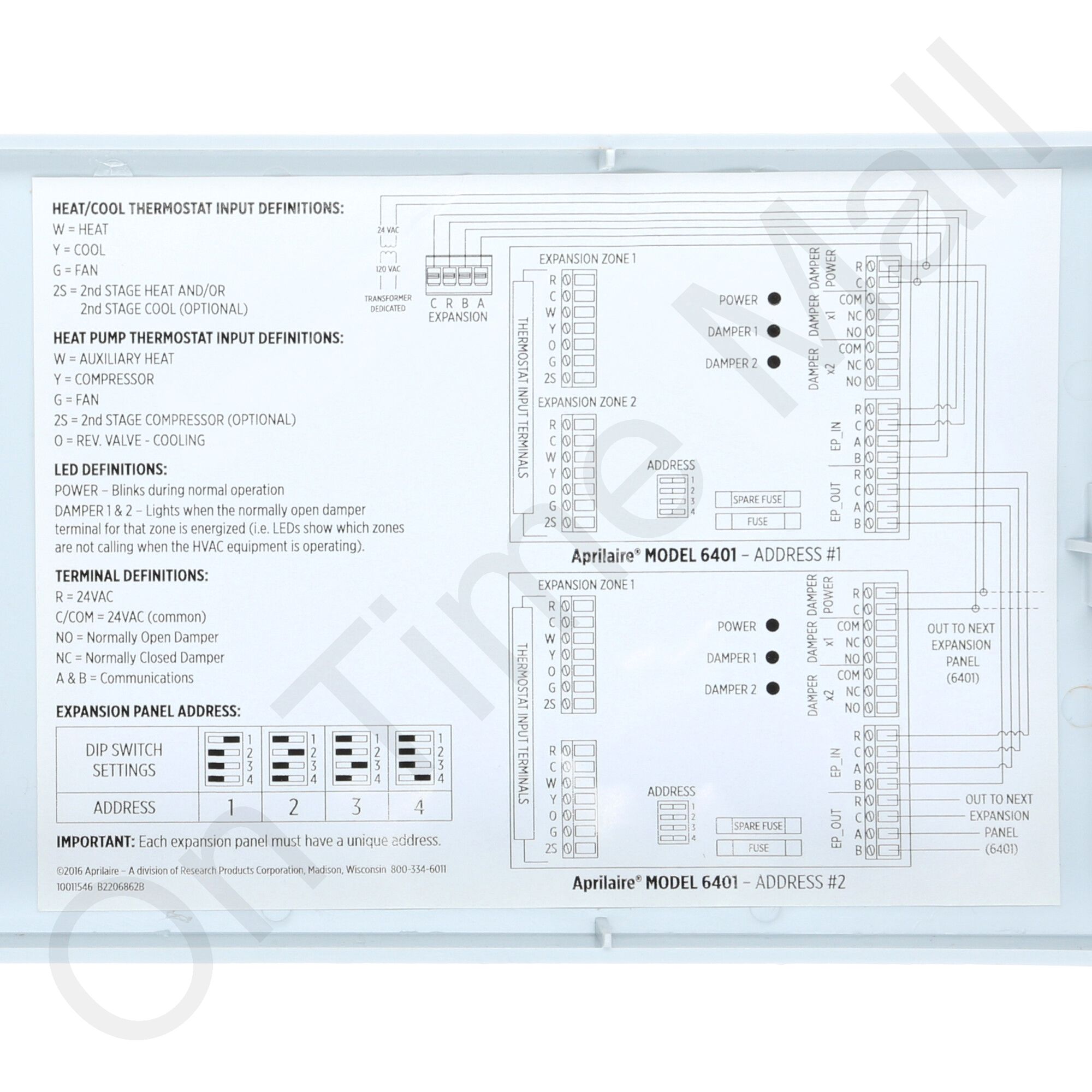 anページ AprilAire 6401 Zone Expansion Panel